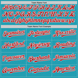 Custom Teal Red-White Mesh Authentic Throwback Baseball Jersey