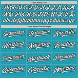 Custom Teal White-Black Mesh Authentic Throwback Baseball Jersey