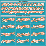 Custom Teal White-Orange Mesh Authentic Throwback Baseball Jersey