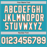 Custom Teal White-Orange Mesh Authentic Throwback Baseball Jersey