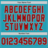 Custom Teal Red-Black Mesh Authentic Throwback Baseball Jersey