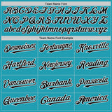 Custom Teal Black-White Mesh Authentic Throwback Baseball Jersey