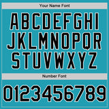 Custom Teal Black-White Mesh Authentic Throwback Baseball Jersey