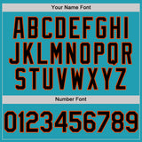 Custom Teal Black-Orange Mesh Authentic Throwback Baseball Jersey