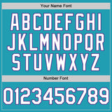 Custom Teal White-Purple Mesh Authentic Throwback Baseball Jersey