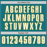 Custom Teal White-Gold Authentic Baseball Jersey