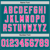 Custom Teal Pink-White Mesh Authentic Throwback Football Jersey