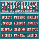 Custom Teal White-Red Mesh Authentic Throwback Football Jersey
