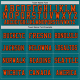 Custom Teal Orange-Black Mesh Authentic Throwback Football Jersey