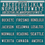 Custom Teal Black-White Mesh Authentic Throwback Football Jersey