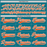 Custom Teal Orange-White Hockey Lace Neck Jersey