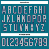 Custom Teal Gray-Navy Hockey Lace Neck Jersey