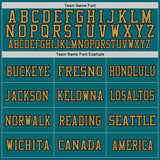 Custom Teal Black-Old Gold Mesh Authentic Throwback Football Jersey