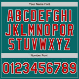 Custom Teal Red-White Authentic Baseball Jersey