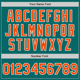 Custom Teal Orange-White Authentic Baseball Jersey