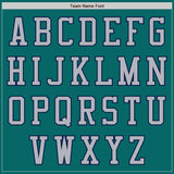 Custom Teal Gray-Navy Authentic Baseball Jersey