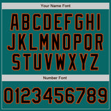 Custom Teal Black-Orange Authentic Baseball Jersey