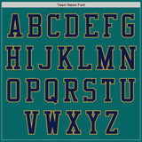 Custom Teal Navy-Old Gold Authentic Baseball Jersey