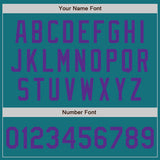 Custom Teal Purple Authentic Baseball Jersey