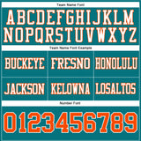 Custom Teal Orange-White Authentic Football Jersey