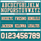 Custom Teal White-Orange Authentic Football Jersey