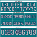 Custom Teal Gray-Navy Authentic Football Jersey