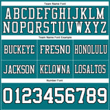 Custom Teal White-Black Authentic Football Jersey