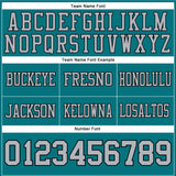 Custom Teal Gray-Black Authentic Football Jersey