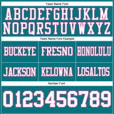 Custom Teal White-Pink Authentic Football Jersey