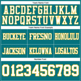 Custom Teal White-Gold Authentic Football Jersey