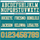 Custom Teal Old Gold-White Authentic Football Jersey