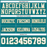 Custom Teal White-Old Gold Authentic Football Jersey
