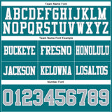 Custom Teal Gray-White Authentic Football Jersey