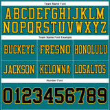 Custom Teal Black-Gold Authentic Football Jersey