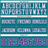 Custom Teal Purple-White Authentic Football Jersey