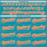 Custom Stitched Teal Orange-White Baseball Pullover Sweatshirt Hoodie