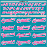 Custom Stitched Teal Pink-White Baseball Pullover Sweatshirt Hoodie