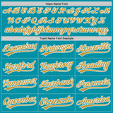 Custom Stitched Teal Old Gold-White Baseball Pullover Sweatshirt Hoodie