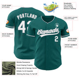 Custom Teal White-Gray Authentic Baseball Jersey