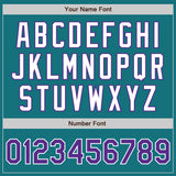 Custom Teal Purple-White Authentic Baseball Jersey