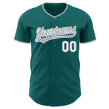 Custom Teal Gray-White Authentic Baseball Jersey