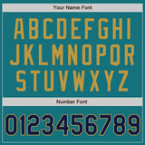 Custom Teal Navy-Old Gold Authentic Baseball Jersey