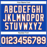 Custom Thunder Blue White-Orange Performance T-Shirt