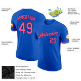 Custom Thunder Blue Pink-Black Performance T-Shirt