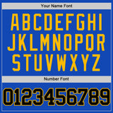 Custom Thunder Blue Black-Gold Authentic Basketball Jersey