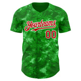 Custom Tie Dye Red-White 3D Authentic Baseball Jersey