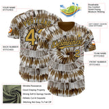 Custom Tie Dye Old Gold-Black Shibori Pattern Authentic Baseball Jersey