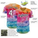 Custom Tie Dye White-Black Shibori Pattern Authentic Baseball Jersey