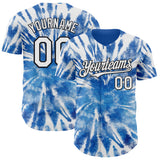 Custom Tie Dye White-Black Shibori Pattern Authentic Baseball Jersey