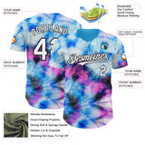 Custom Tie Dye White-Black Shibori Pattern Authentic Baseball Jersey